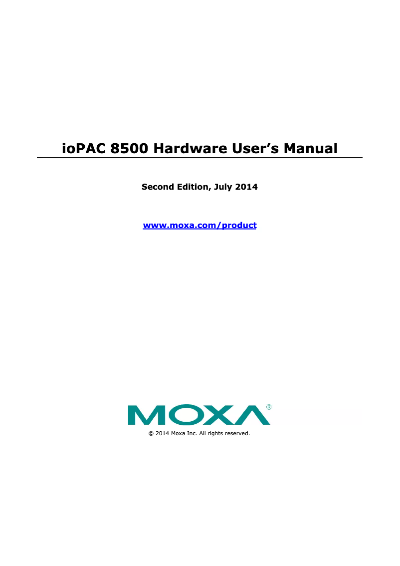 Page n°1 - Manuel utilisateur Moxa RM-1602-T