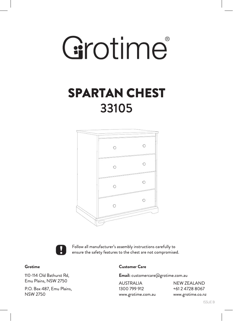 Página 1 del manual Manual de usuario Grotime Spartan Chest