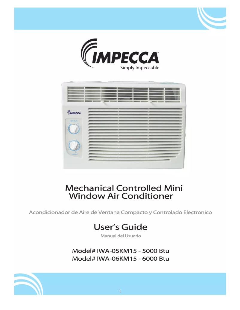 Page 1 de la notice Manuel utilisateur Impecca IWA06-KM15