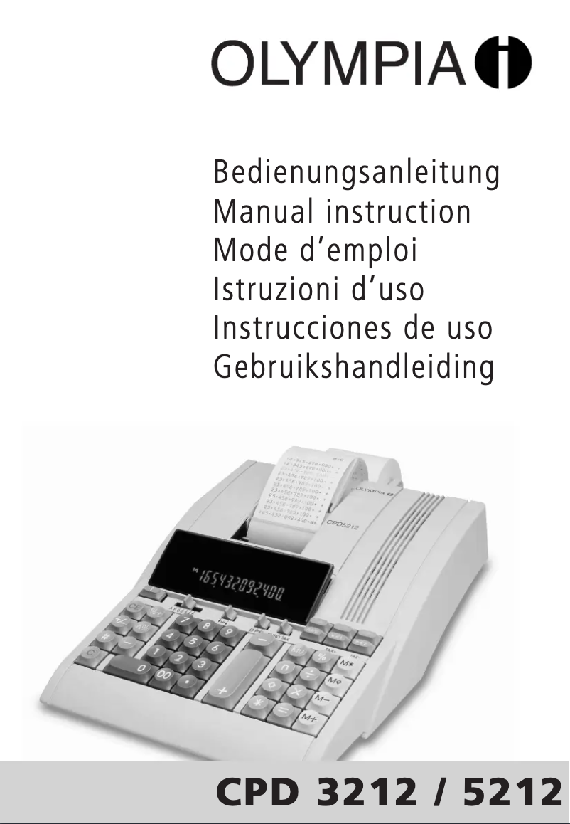 Page n°1 - Manuel utilisateur Olympia CPD 5212