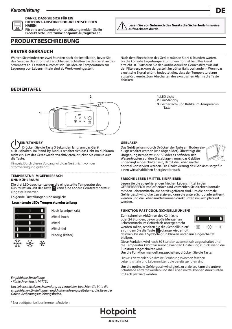 Page n°1 - Manuel utilisateur Hotpoint HAC18D011C2