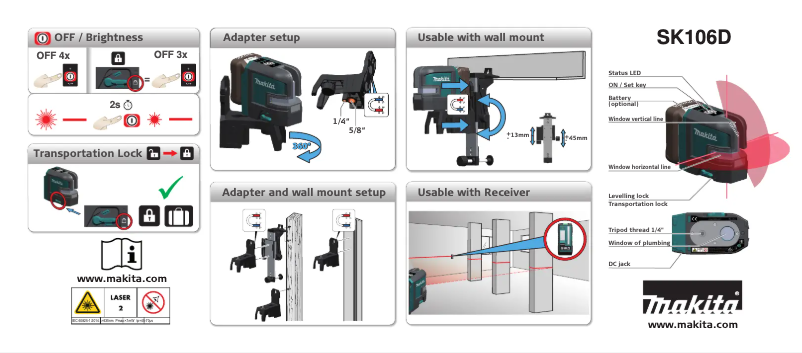 Page n°1 - Manuel utilisateur Makita SK106DZ