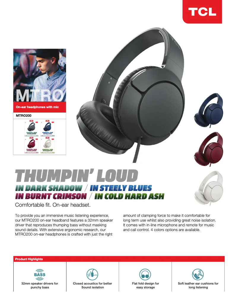 Page n°1 - Manuel utilisateur TCL MTRO200