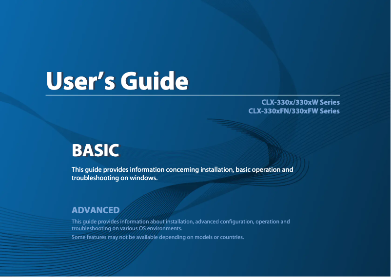 Page n°1 - Manuel utilisateur Samsung CLX-3306