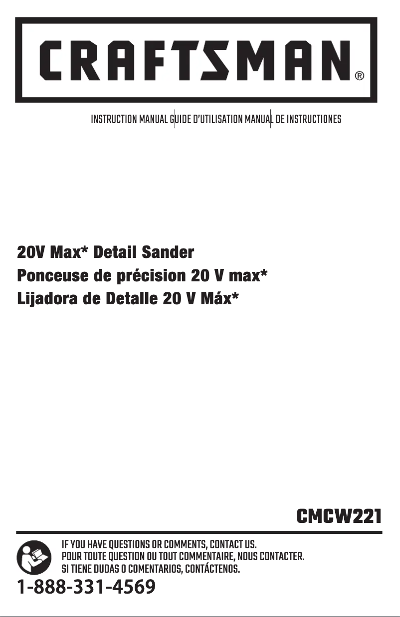Page 1 de la notice Manuel utilisateur Craftsman CMCW221