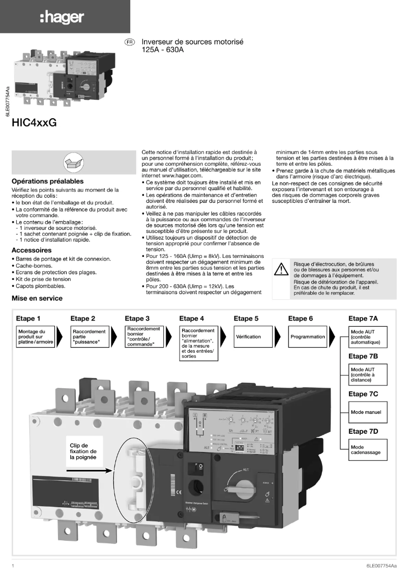 Image de la première page du manuel de l'appareil HIC420G
