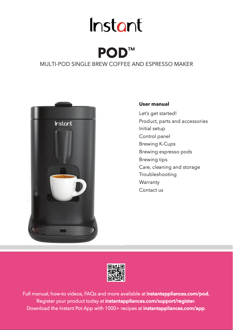 Página 1 del manual Manual de usuario Instant Dual Pod Plus