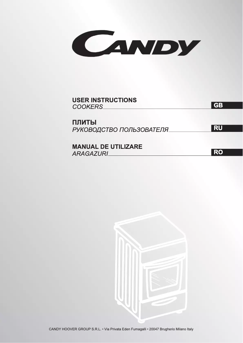 Page 1 de la notice Manuel utilisateur Candy CCG5000SW/1