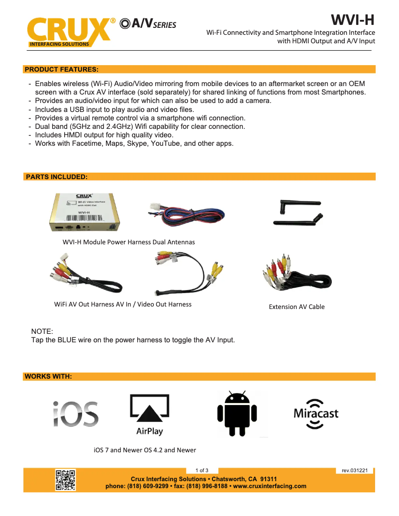 Image de la première page du manuel de l'appareil WVI-H