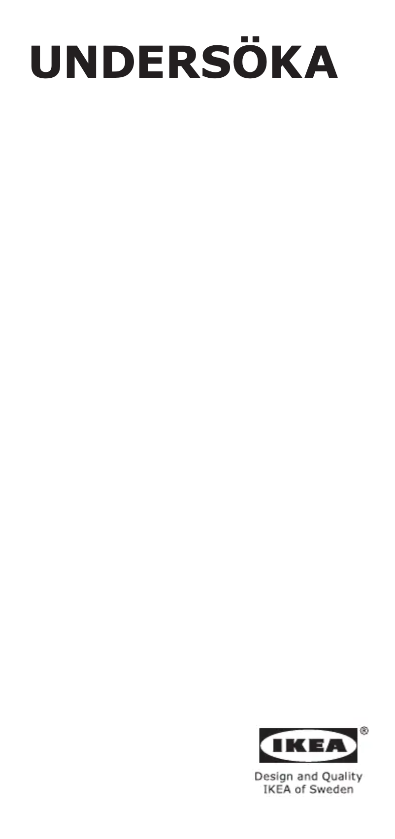 Page 1 de la notice Manuel utilisateur Ikea UNDERSÖKA 005.135.71
