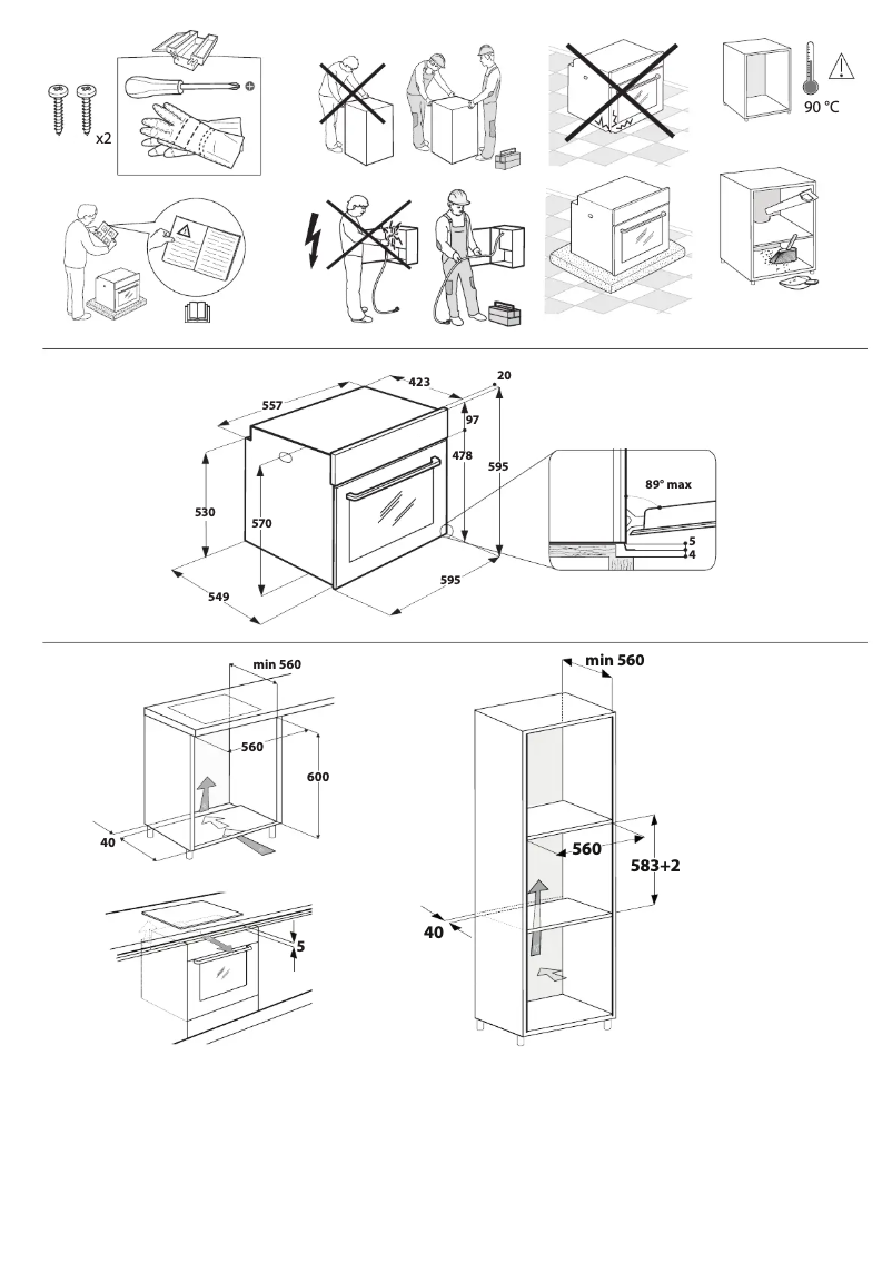 Page n°1 - Guide d'installation Hotpoint FA2 841 JH BL HA