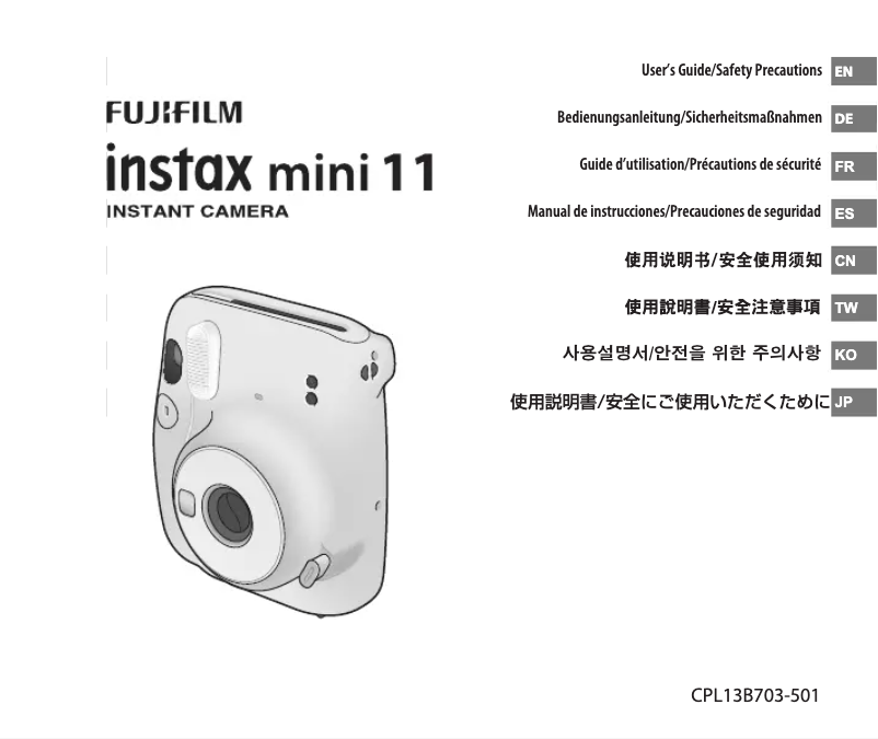 Image de la première page du manuel de l'appareil Instax Mini 11