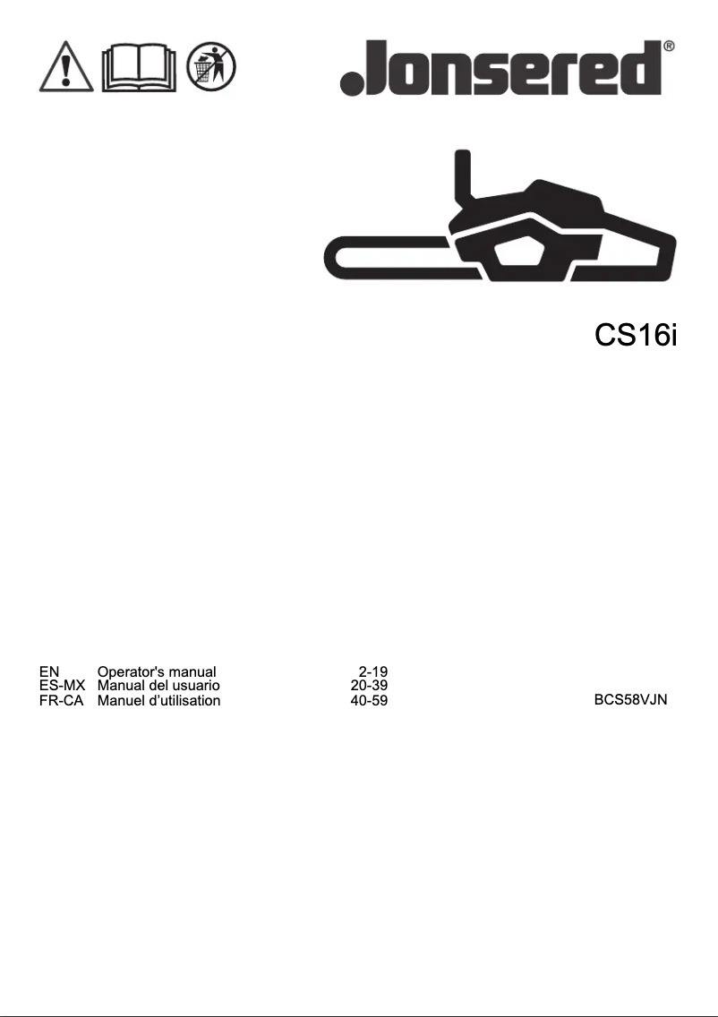Image de la première page du manuel de l'appareil CS16i