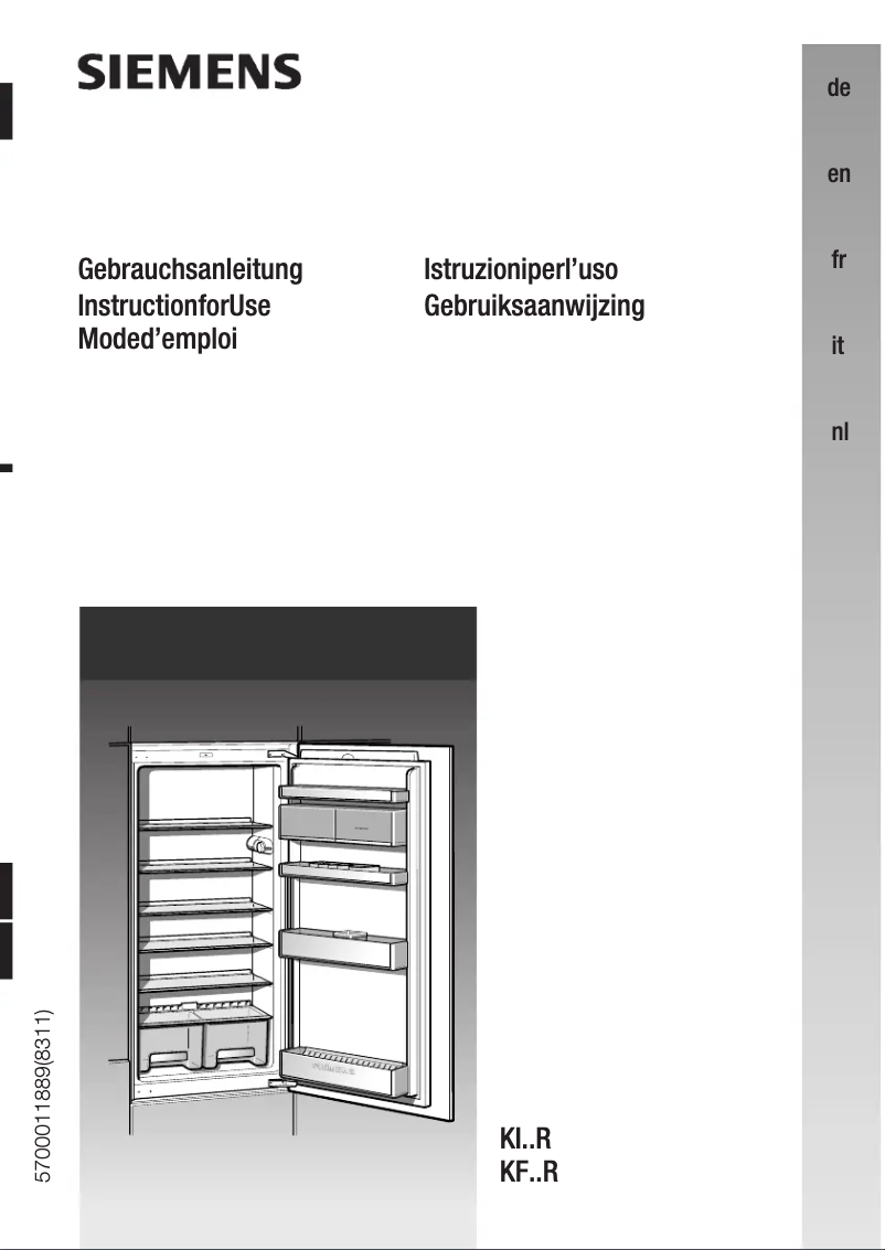 Page n°1 - Manuel utilisateur Siemens KF18R03