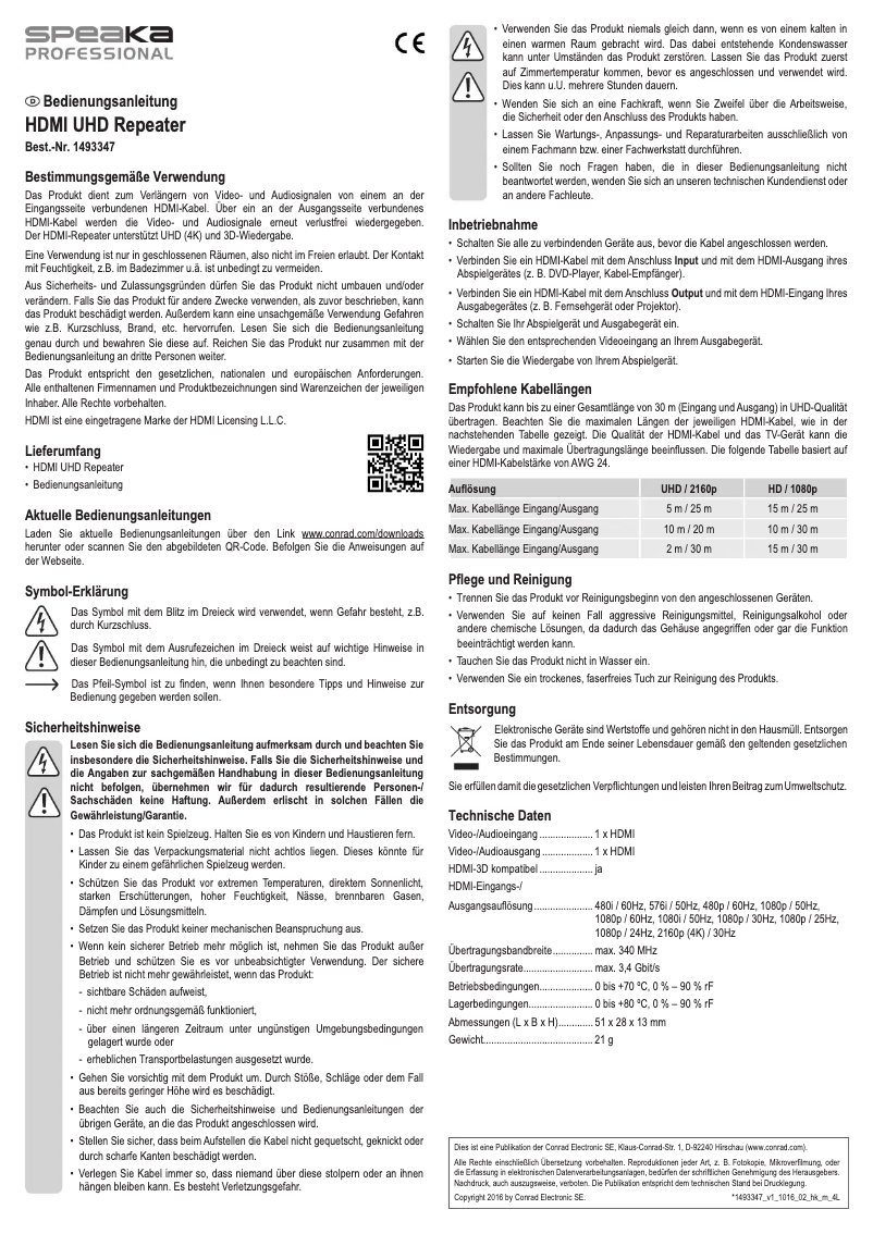 Page 1 de la notice Manuel utilisateur Speaka SP-5973388