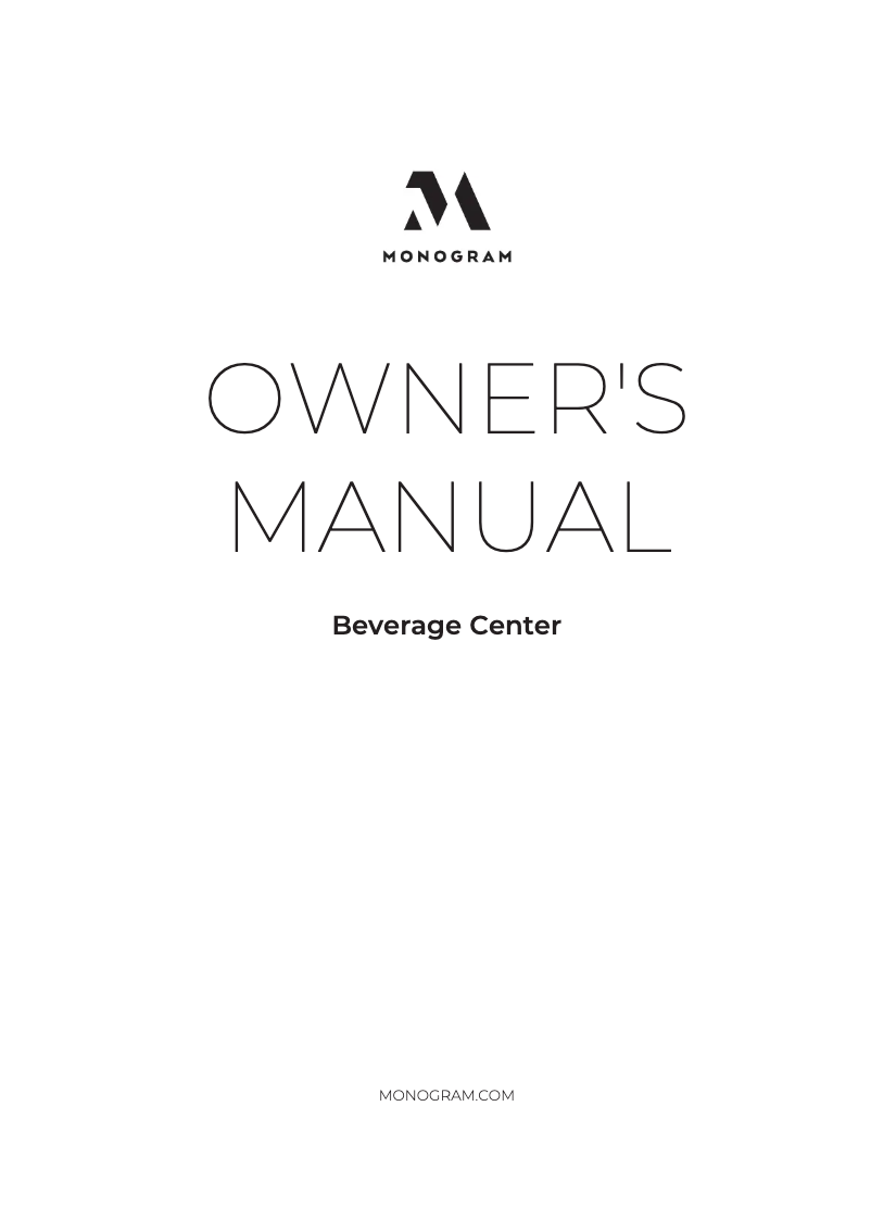 Page 1 de la notice Manuel d'utilisation et d'entretien GE ZDBI240WII