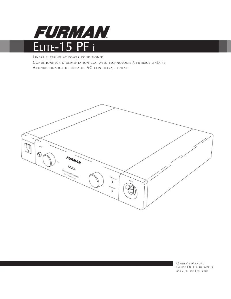 Página 1 del manual Manual de usuario Furman Elite-15 PFi