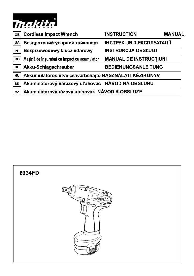 Page 1 de la notice Manuel utilisateur Makita 6934FDWDE