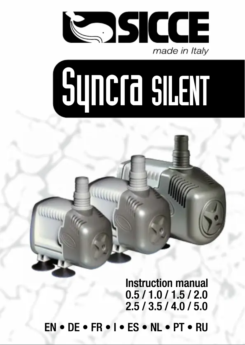 Page 1 de la notice Manuel utilisateur Sicce Syncra silent 4.0