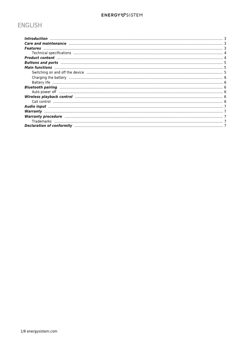 Image de la première page du manuel de l'appareil Headphones BT Urban 3