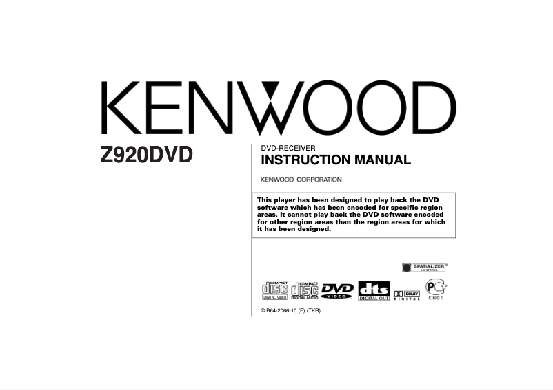 Page 1 de la notice Manuel utilisateur Kenwood KDC-3080R A G
