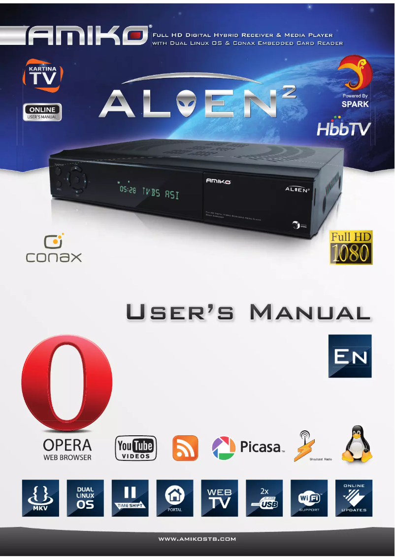 Page n°1 - Manuel utilisateur Amiko Alien 2