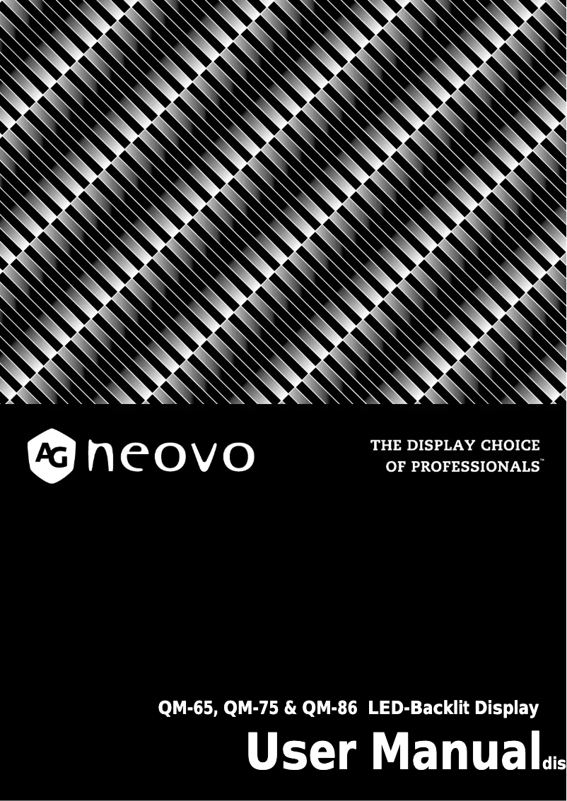 Page 1 de la notice Manuel utilisateur AG Neovo QM-75