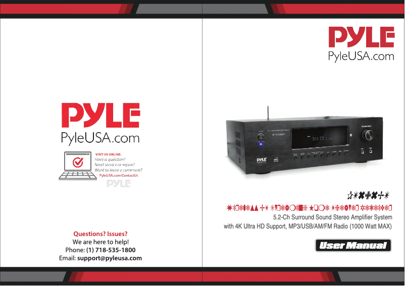 Page 1 de la notice Manuel utilisateur Pyle PT696BT