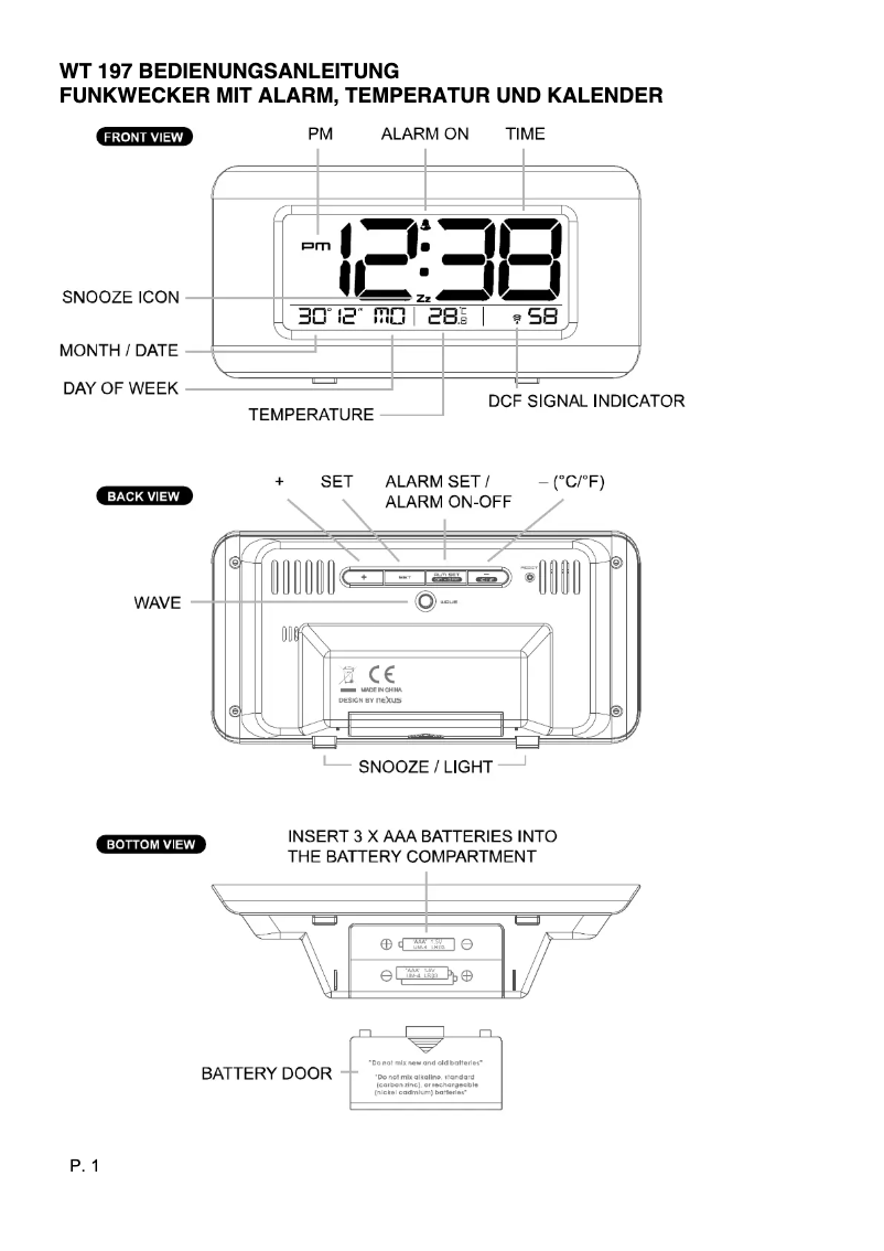 Image de la première page du manuel de l'appareil WT 197