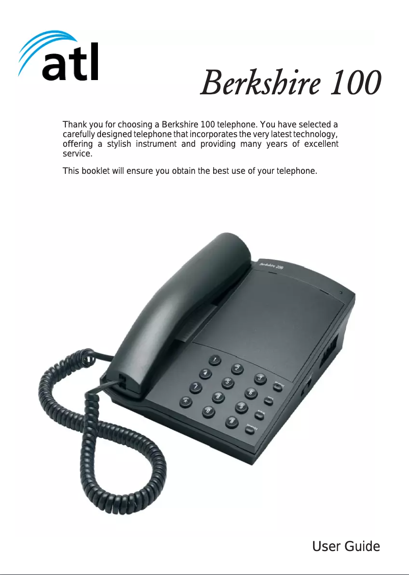 Image de la première page du manuel de l'appareil Berkshire 100