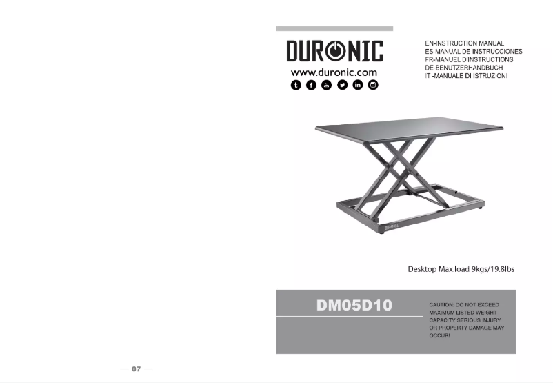 Page n°1 - Manuel utilisateur Duronic DM05D10