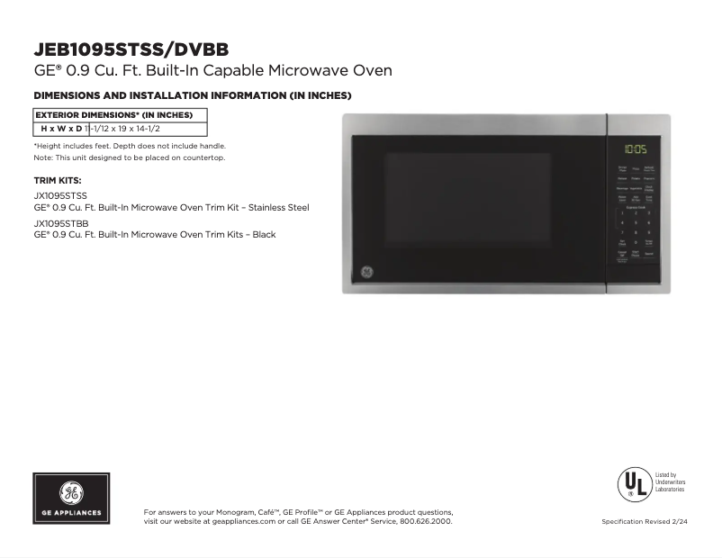 Image de la première page du manuel de l'appareil JEB1095DVBB