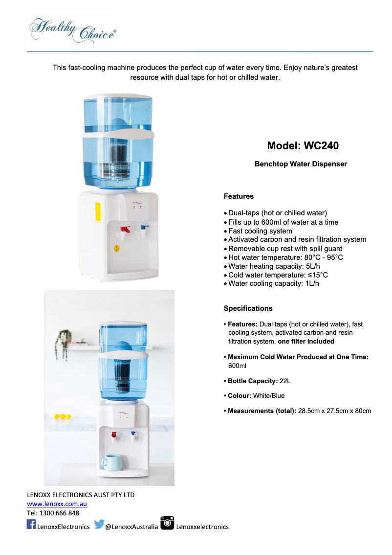 Image de la première page du manuel de l'appareil WC240