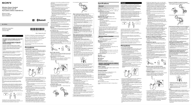 Image de la première page du manuel de l'appareil WI-SP500