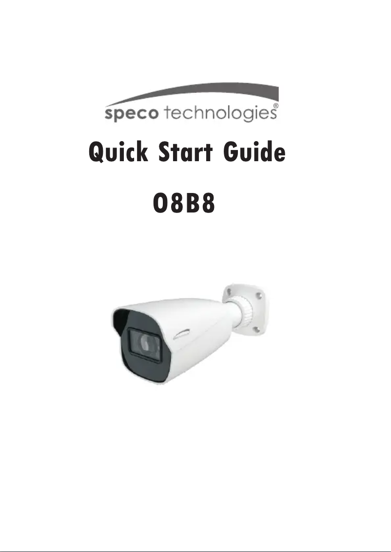 Page 1 de la notice Guide de démarrage rapide Speco Technologies O8B8