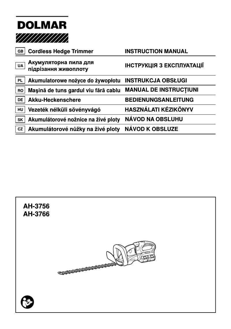 Page 1 de la notice Manuel utilisateur Dolmar AH-3766