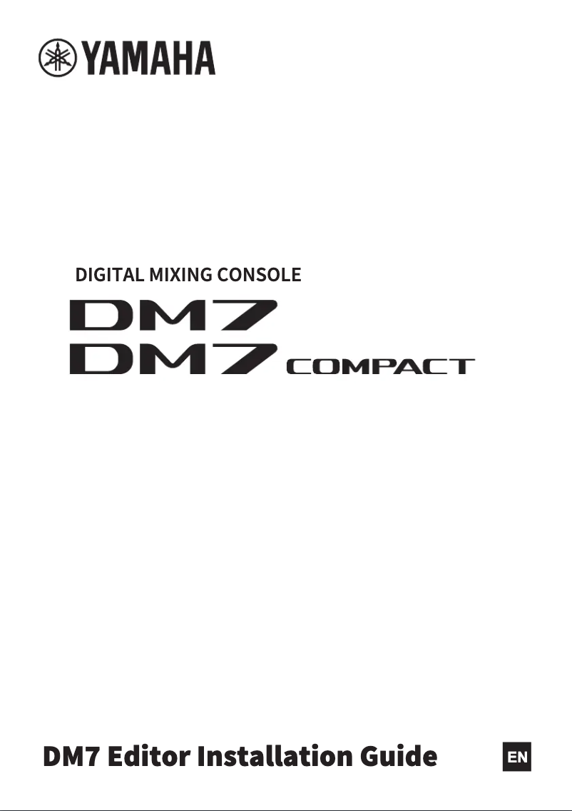 Page 1 de la notice Guide d'installation Yamaha DM7 Control