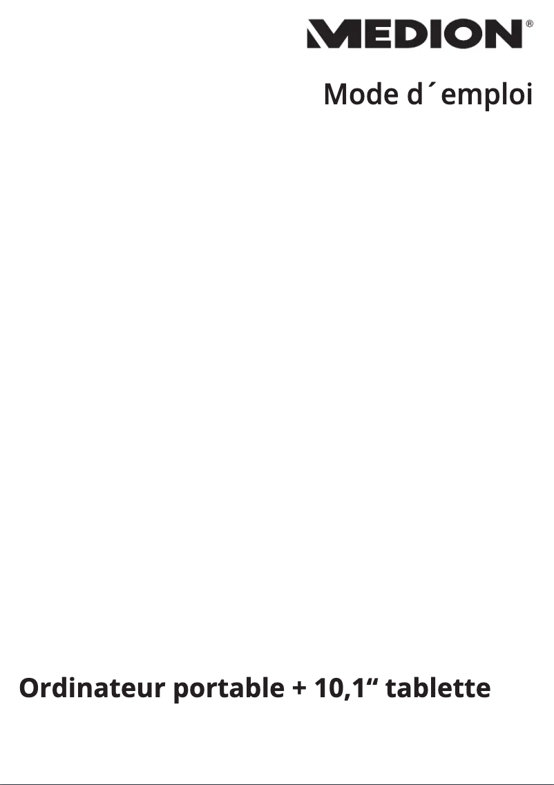Page 1 de la notice Manuel utilisateur Medion MD 60254 E1239T
