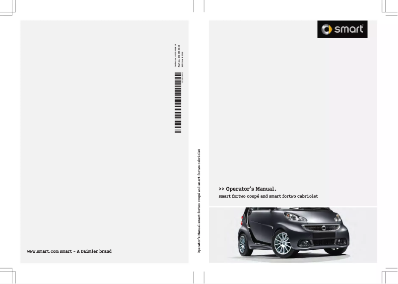 Image de la première page du manuel de l'appareil Fortwo Coupé (2013)