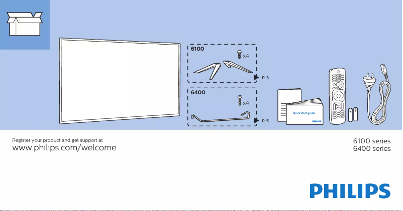 Página 1 del manual Guía de inicio rápido Philips 65PUT6412