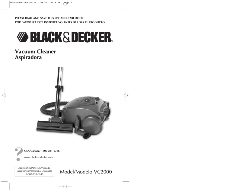 Page n°1 - Manuel utilisateur Black & Decker VC2000