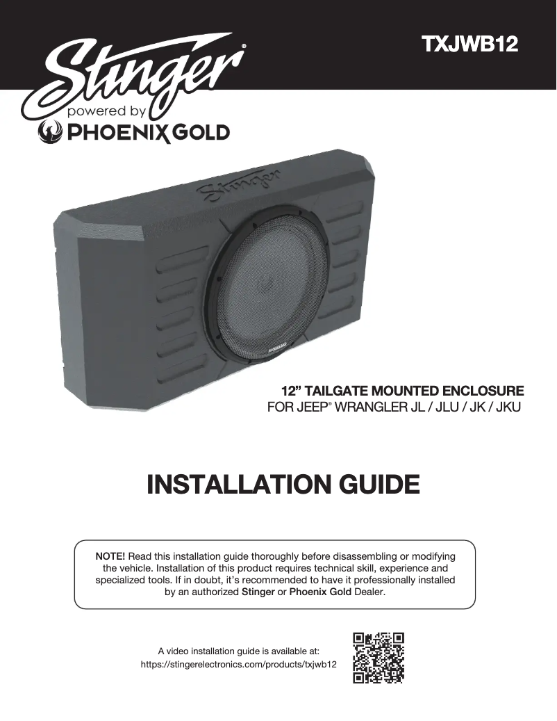 Page n°1 - Manuel utilisateur Phoenix Gold TXJWB12