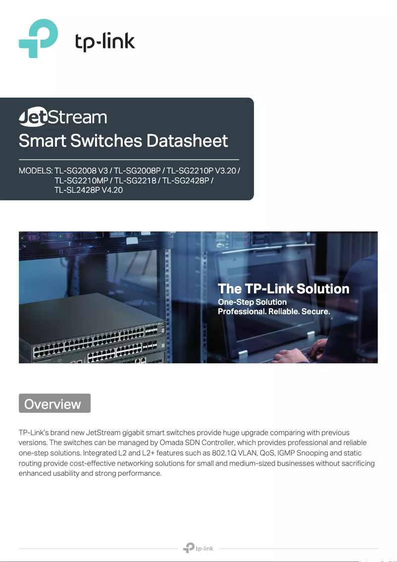 Página 1 del manual Ficha técnica TP-Link SG2008P