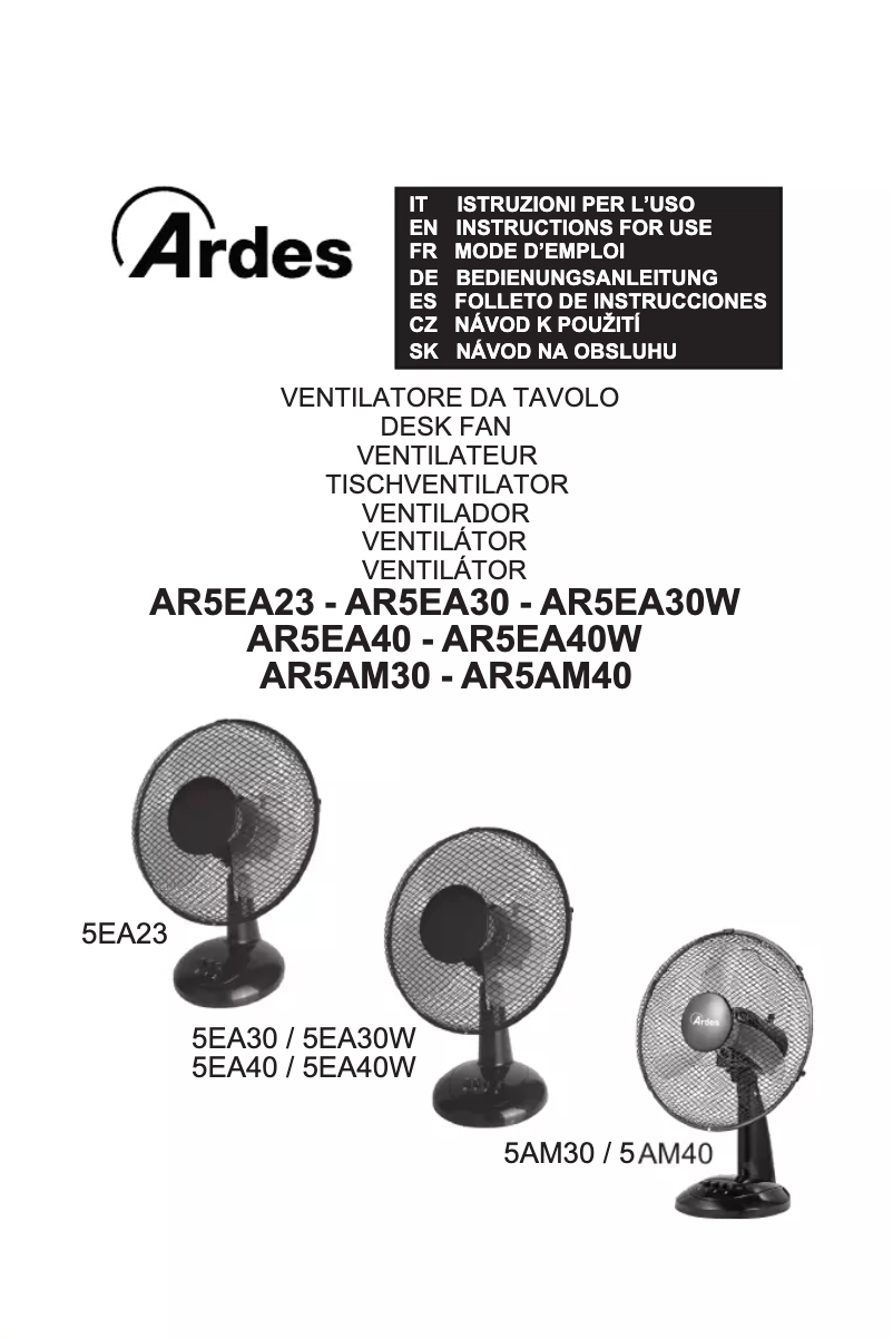 Page n°1 - Manuel utilisateur Ardes AR5EA23