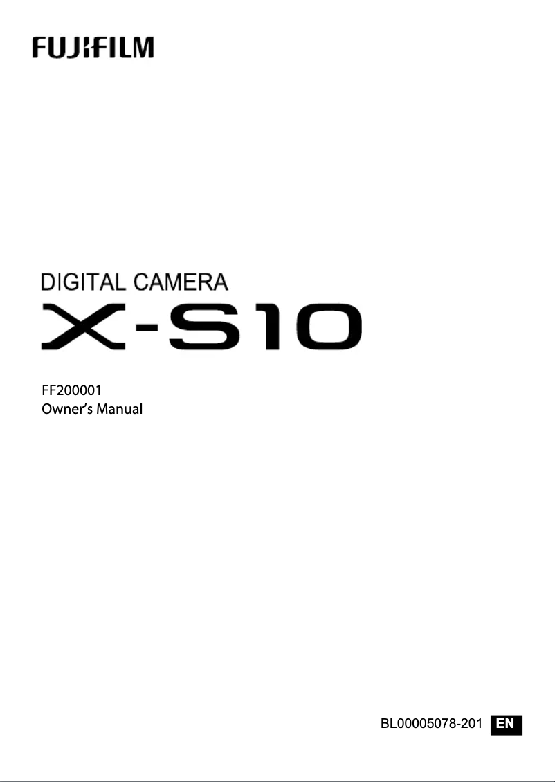 Image de la première page du manuel de l'appareil X-S10