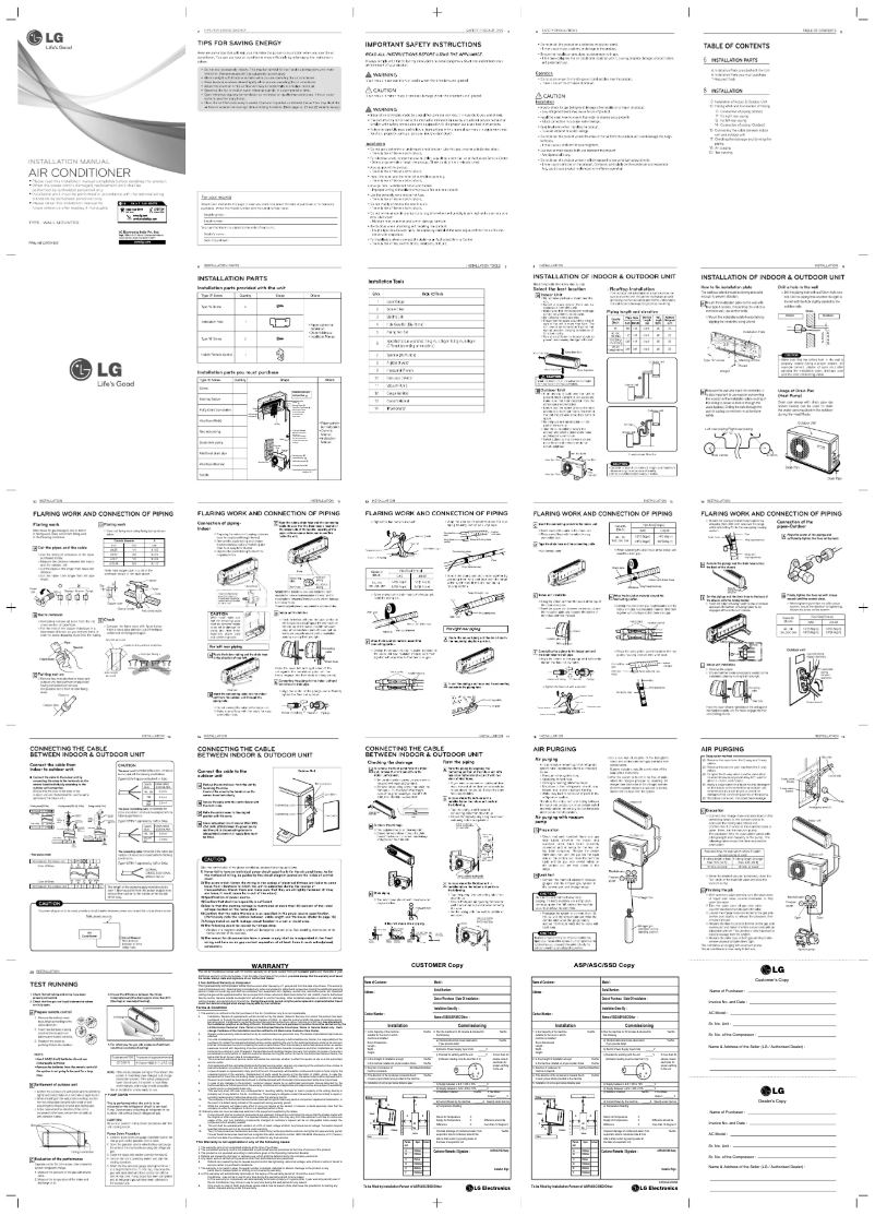 Page n°1 - Manuel utilisateur LG LSU5UR2A
