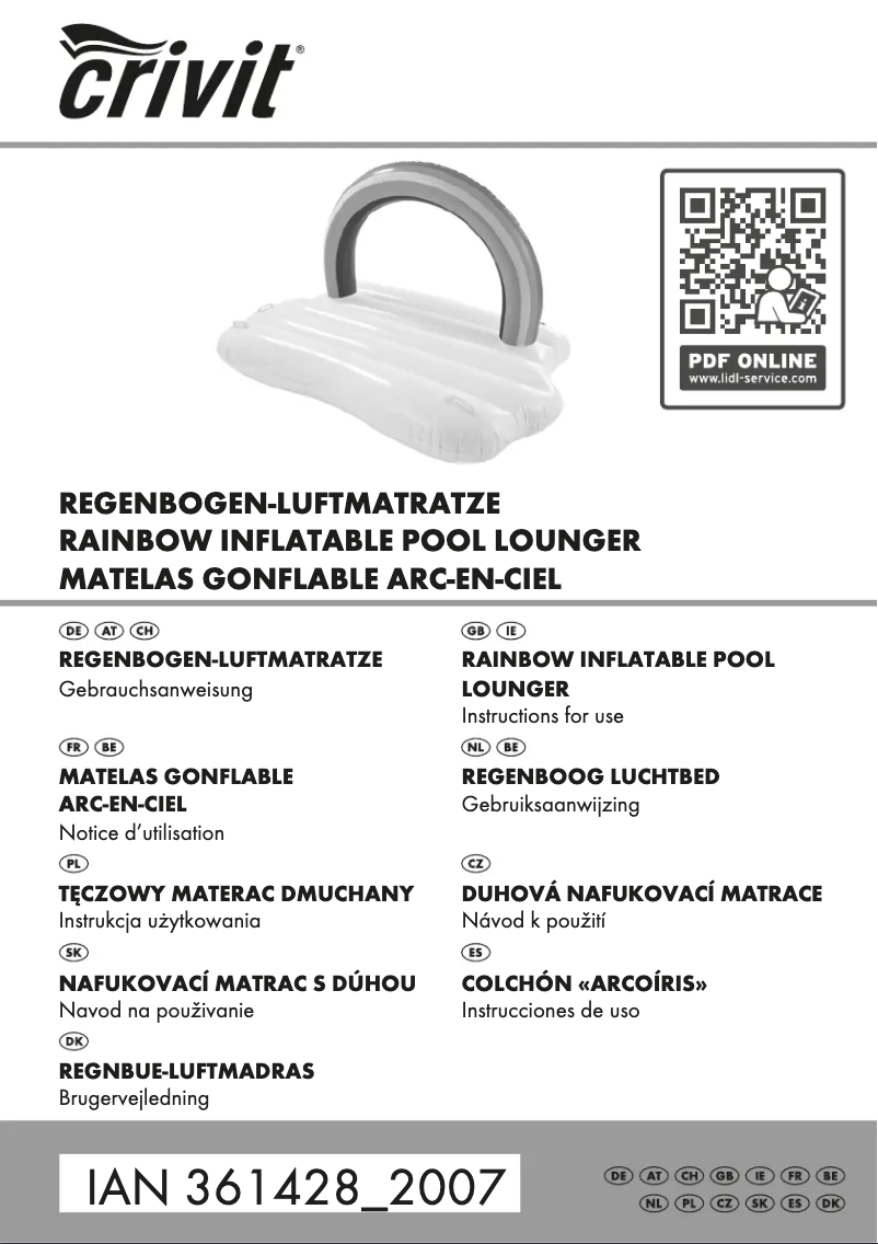 Page 1 de la notice Manuel utilisateur Crivit IAN 361428