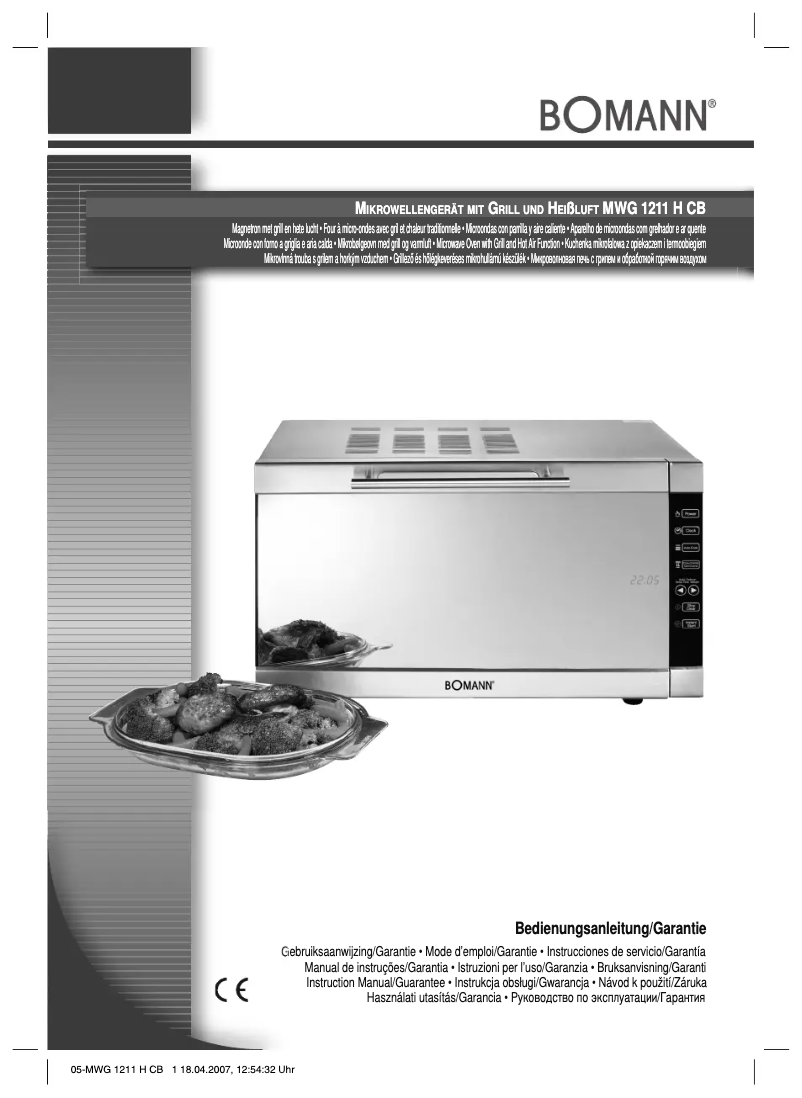 Page n°1 - Manuel utilisateur Bomann MWG 1211 H CB