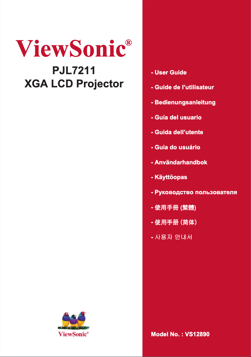 Page 1 de la notice Manuel utilisateur Viewsonic PJL7211