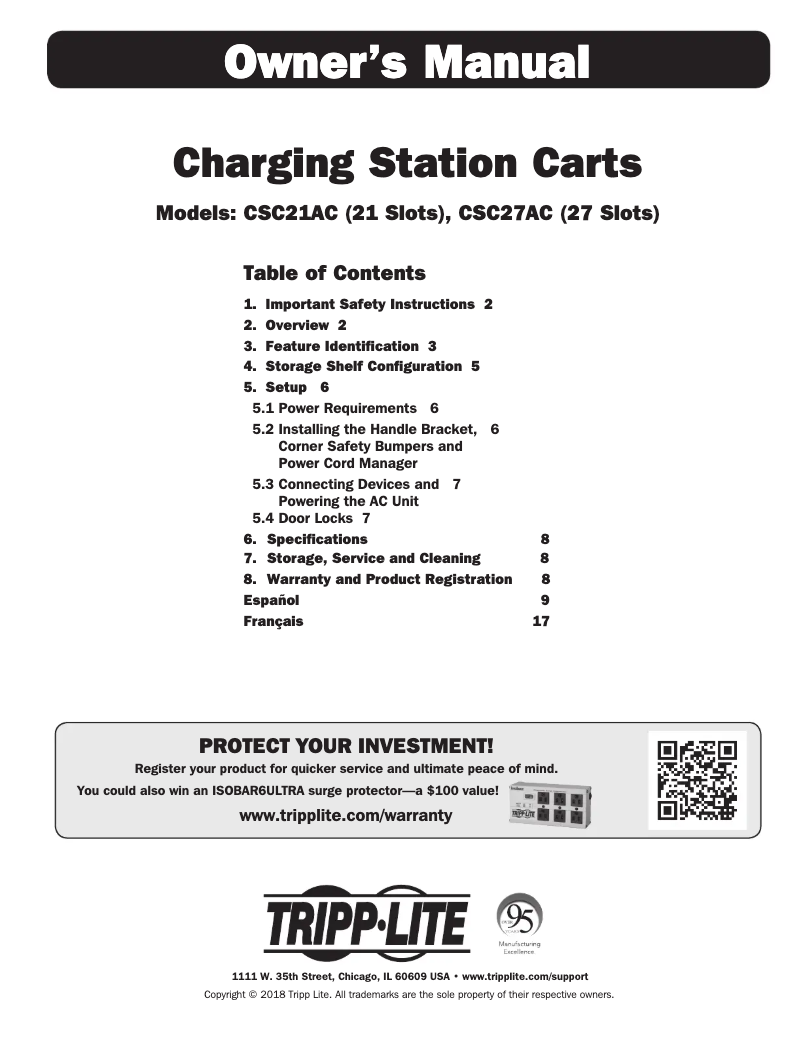 Page 1 de la notice Manuel utilisateur Tripp Lite CSC27AC